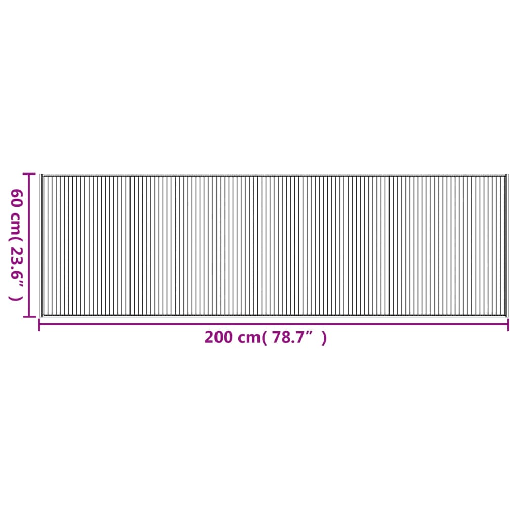 Vloerkleed rechthoekig 60x200 cm bamboe bruin