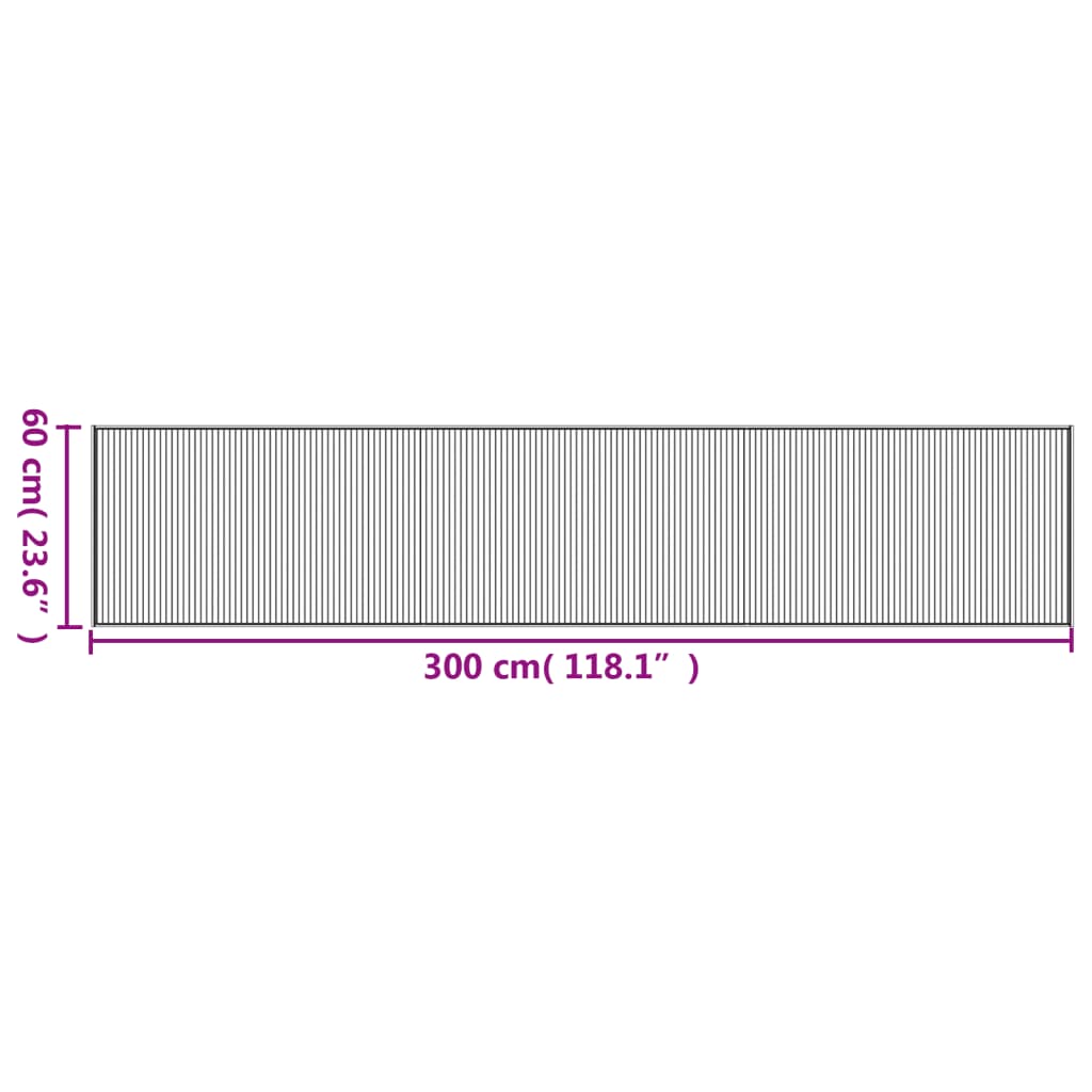 Vloerkleed rechthoekig 60x300 cm bamboe donkerbruin