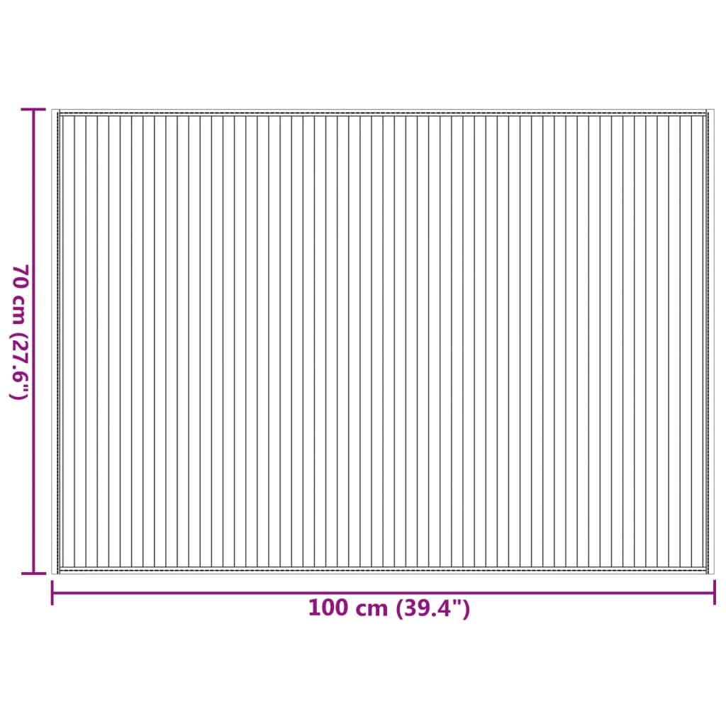 Vloerkleed rechthoekig 70x100 cm bamboe bruin