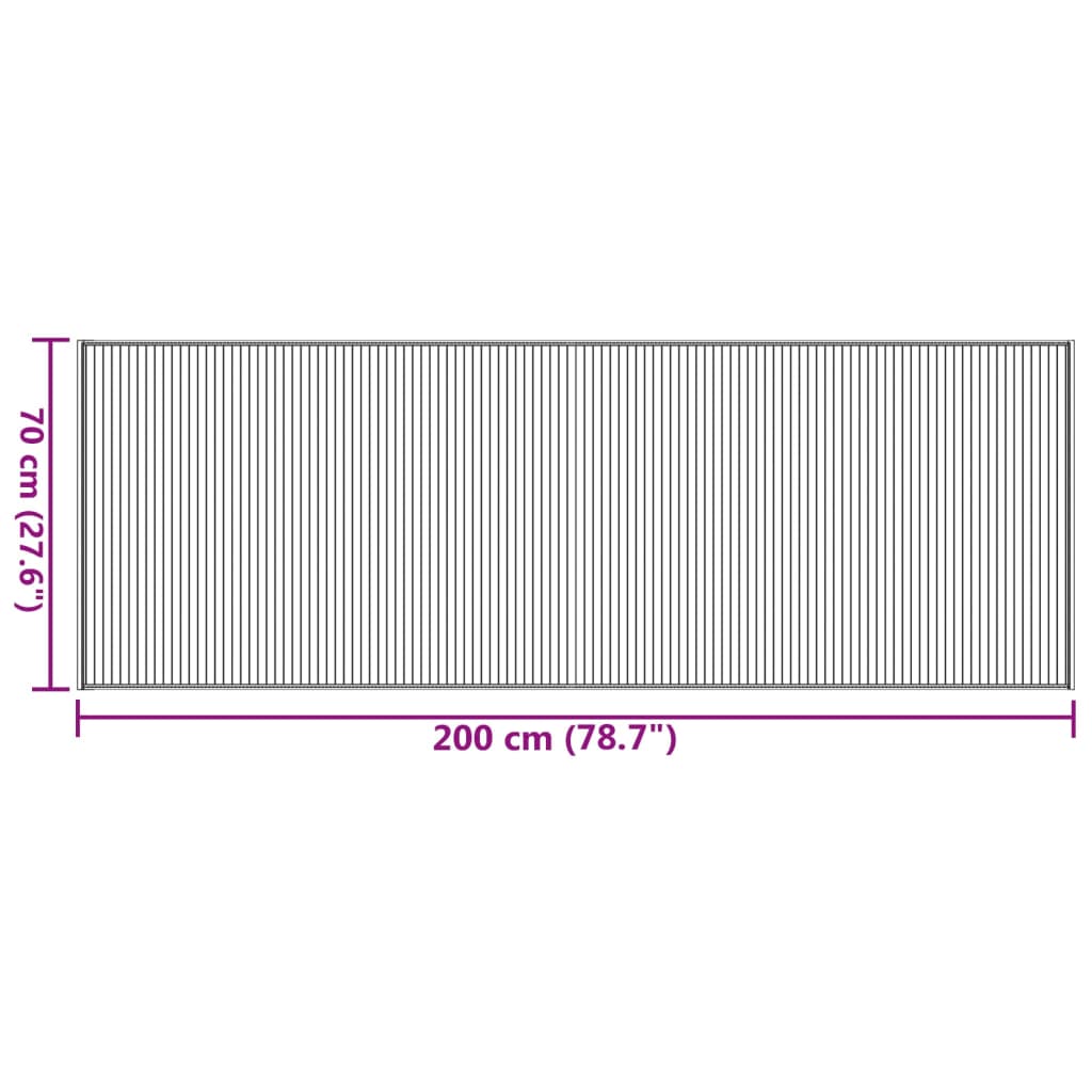 Vloerkleed rechthoekig 70x200 cm bamboe zwart