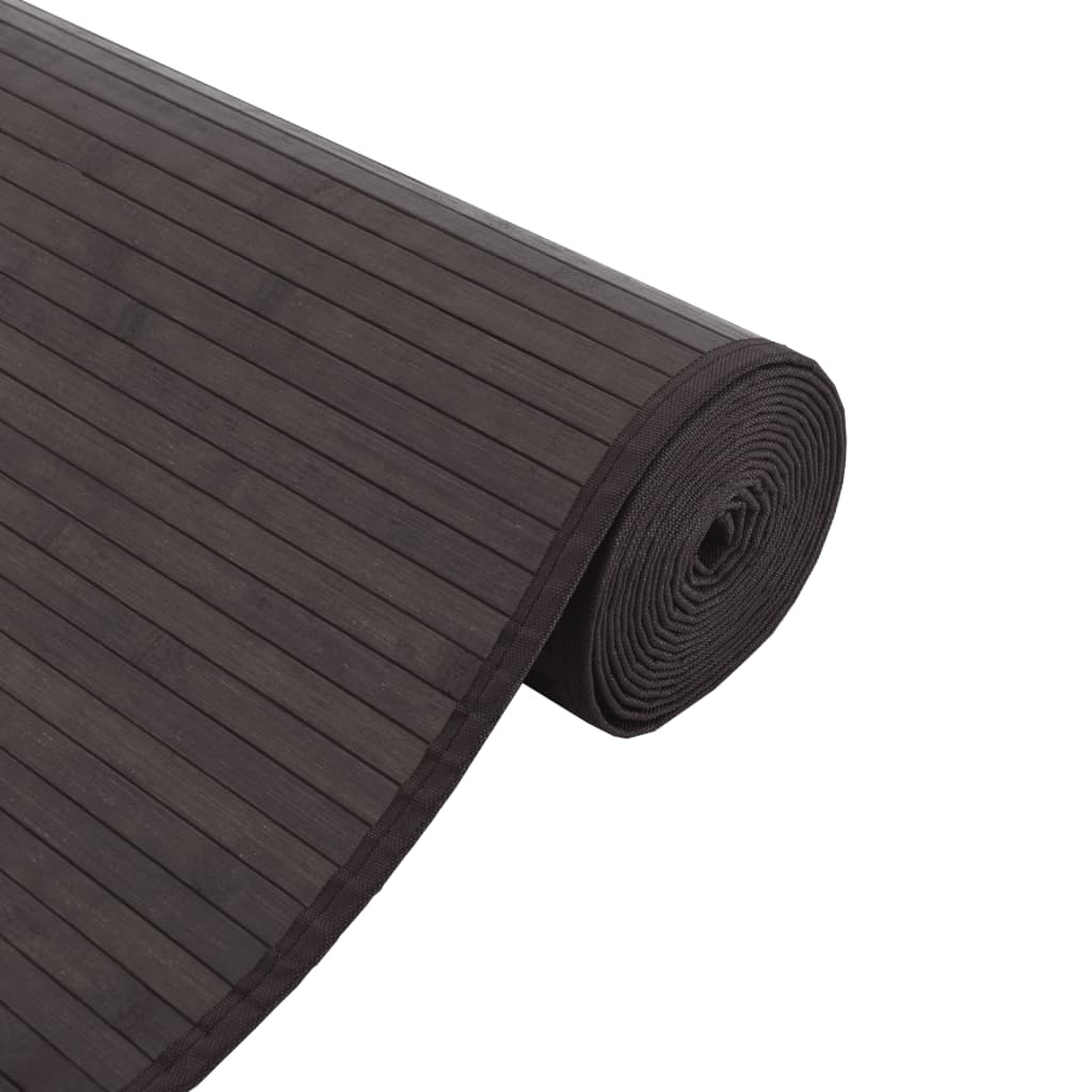 Vloerkleed rechthoekig 70x200 cm bamboe donkerbruin