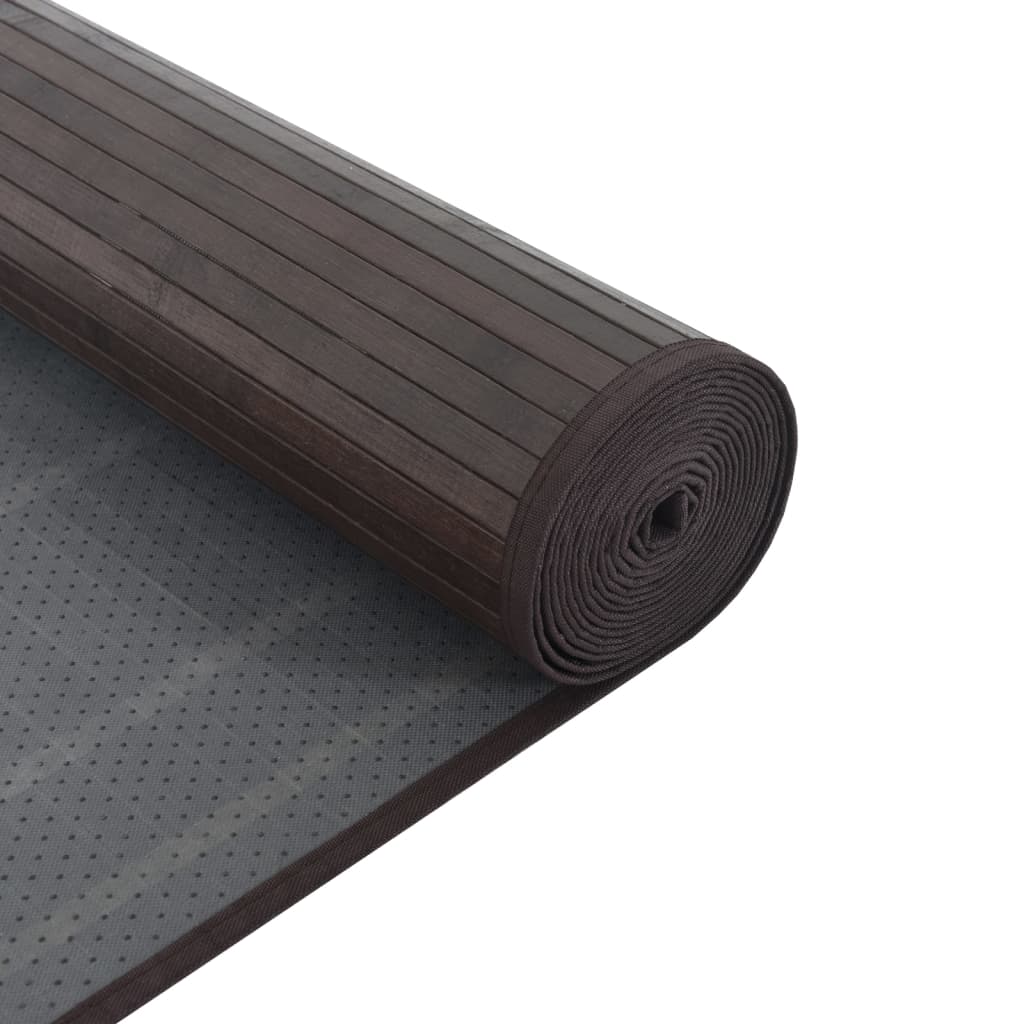 Vloerkleed rechthoekig 70x200 cm bamboe donkerbruin