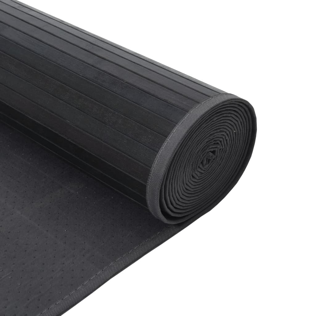 Vloerkleed rechthoekig 70x400 cm bamboe grijs