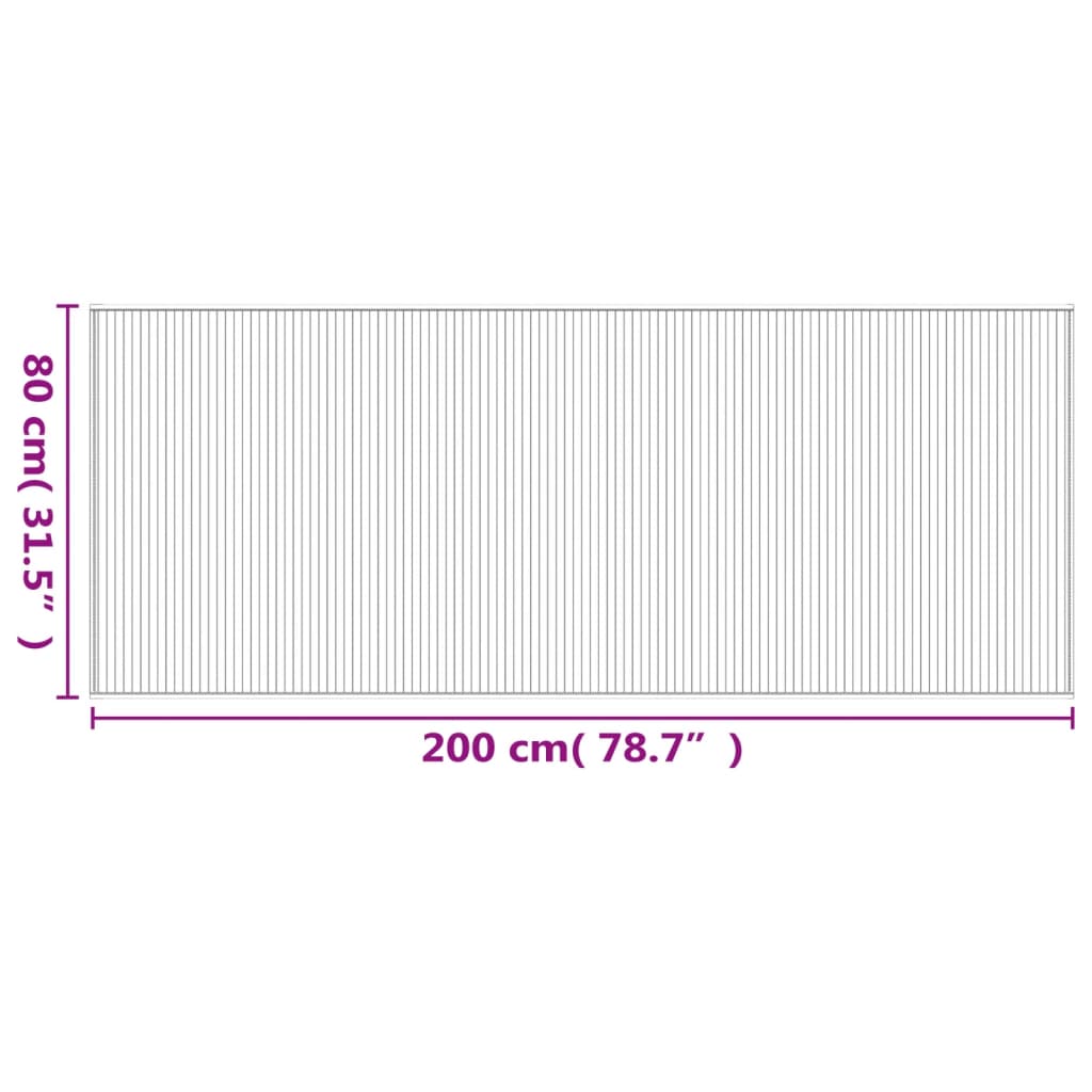 Vloerkleed rechthoekig 80x200 cm bamboe grijs