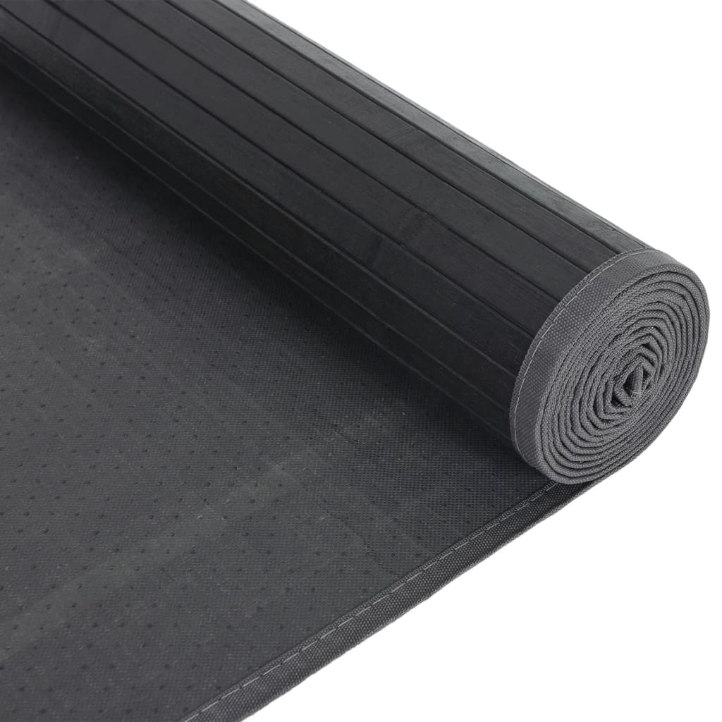 Vloerkleed rechthoekig 80x300 cm bamboe grijs