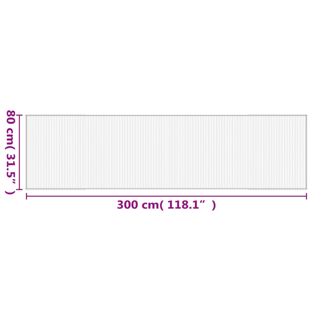 Vloerkleed rechthoekig 80x300 cm bamboe grijs