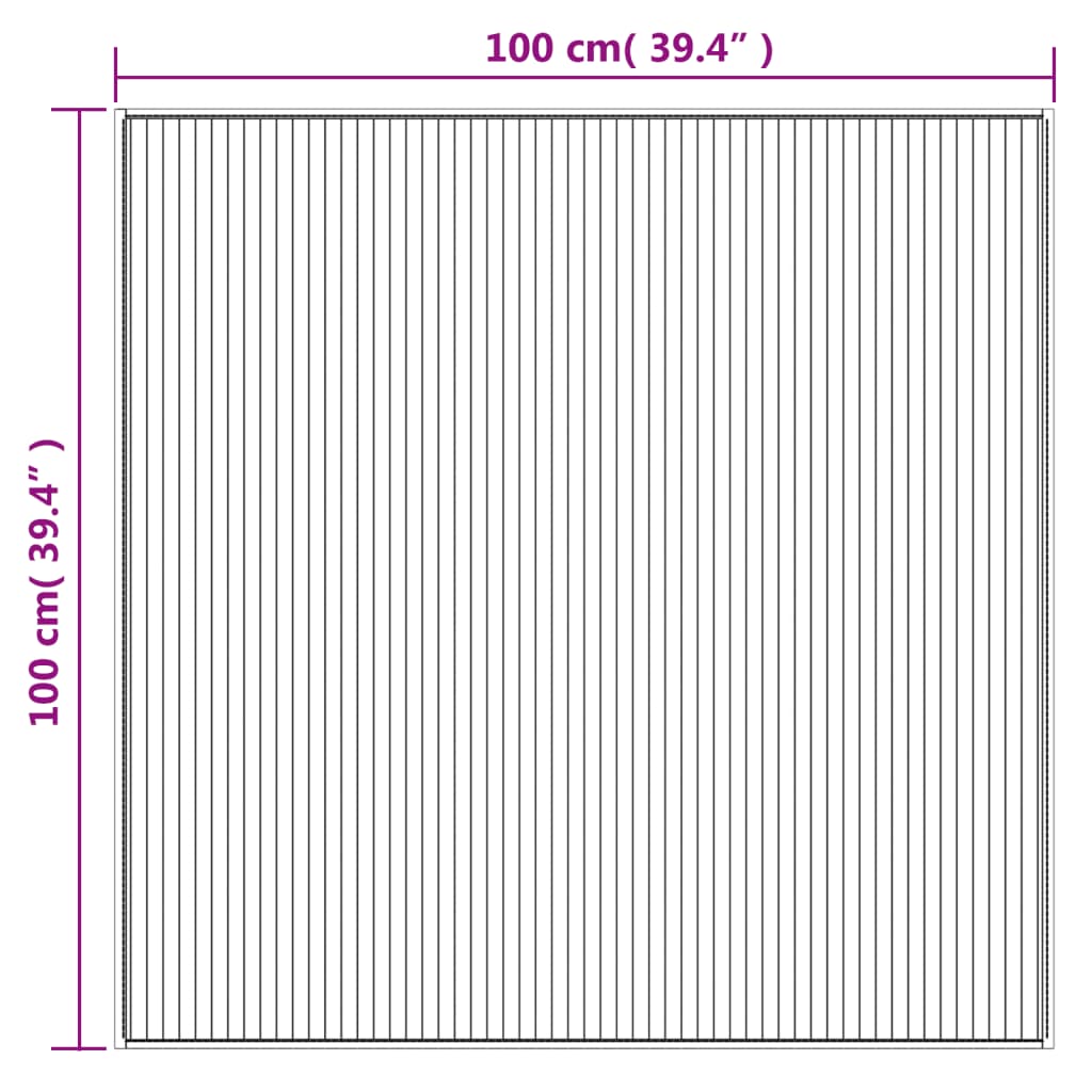 Vloerkleed vierkant 100x100 cm bamboe bruin