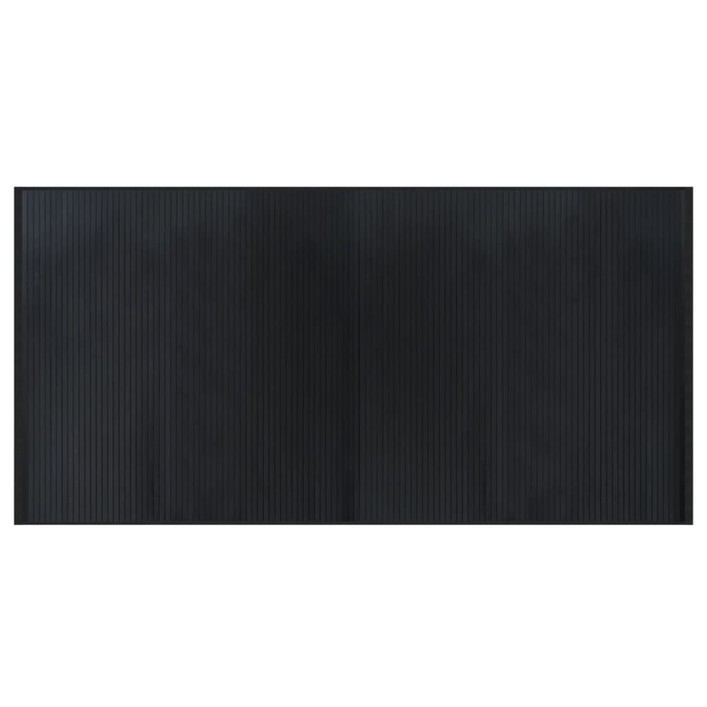 Vloerkleed rechthoekig 100x200 cm bamboe zwart