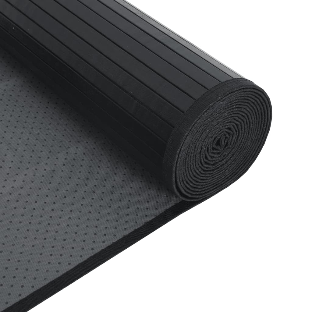 Vloerkleed rechthoekig 100x200 cm bamboe zwart