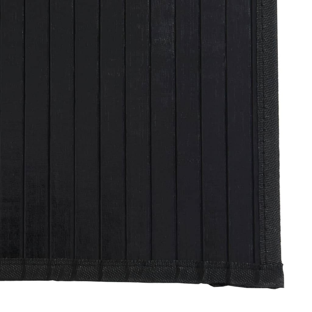 Vloerkleed rechthoekig 100x200 cm bamboe zwart