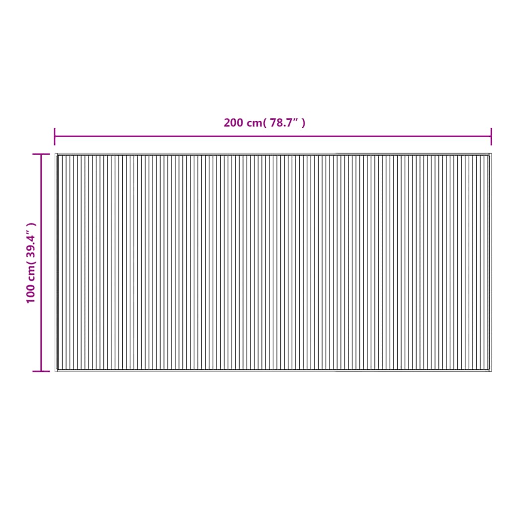 Vloerkleed rechthoekig 100x200 cm bamboe bruin
