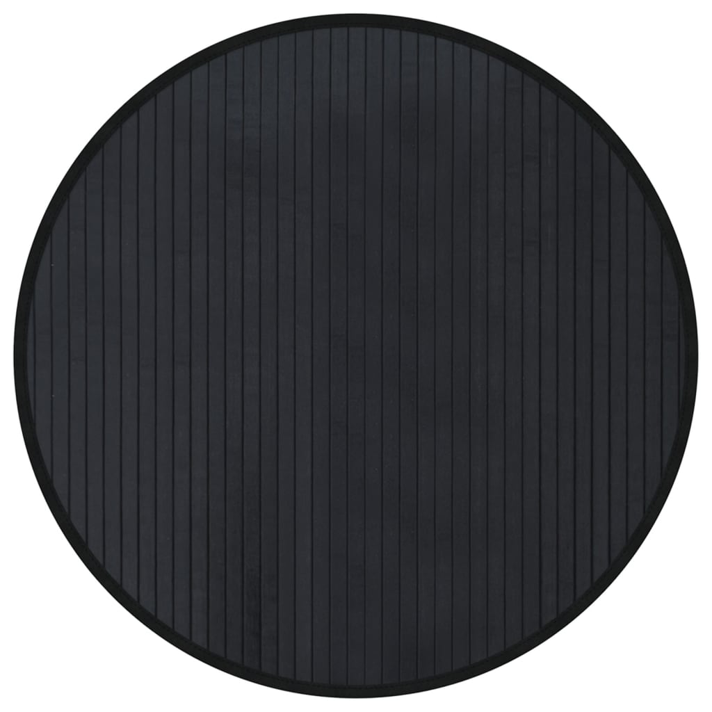 Vloerkleed rond 60 cm bamboe zwart