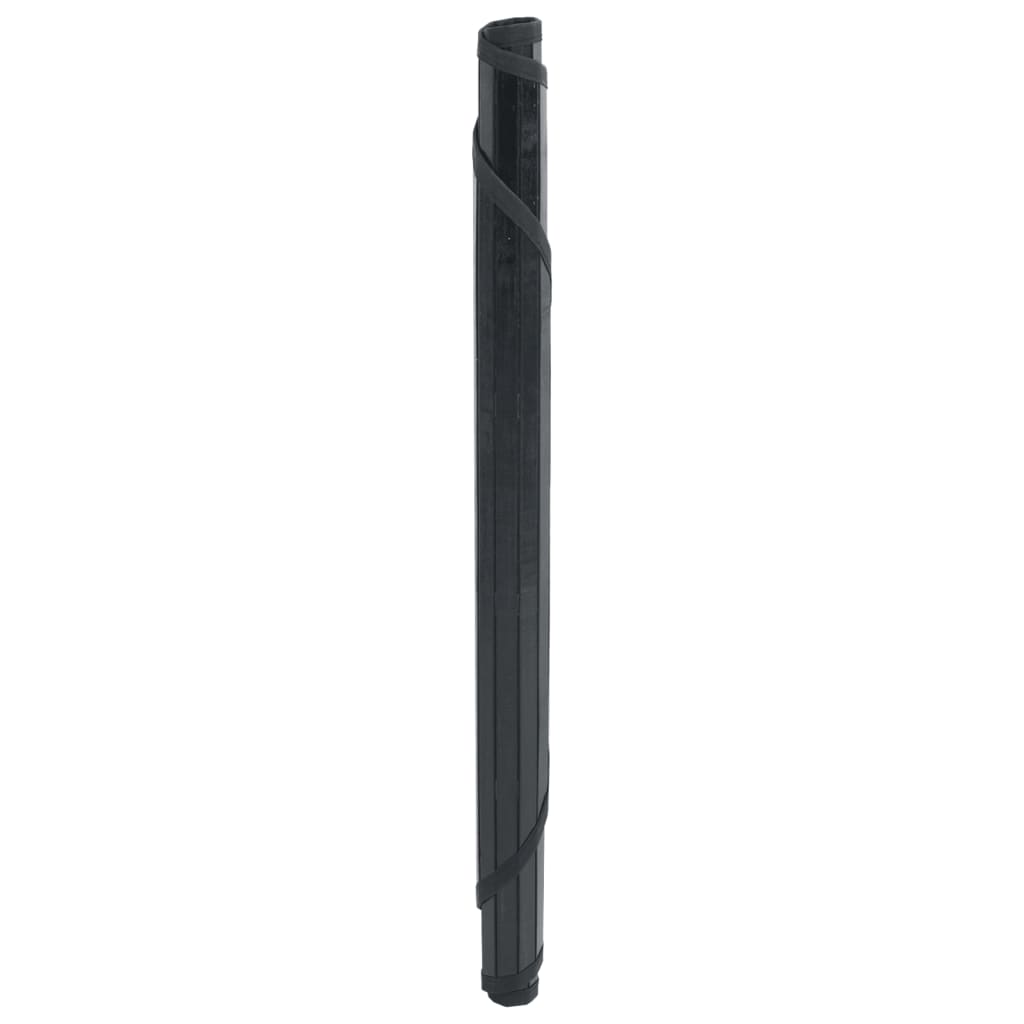 Vloerkleed rond 60 cm bamboe zwart
