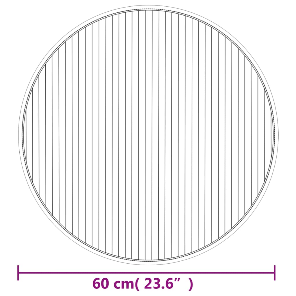 Vloerkleed rond 60 cm bamboe zwart