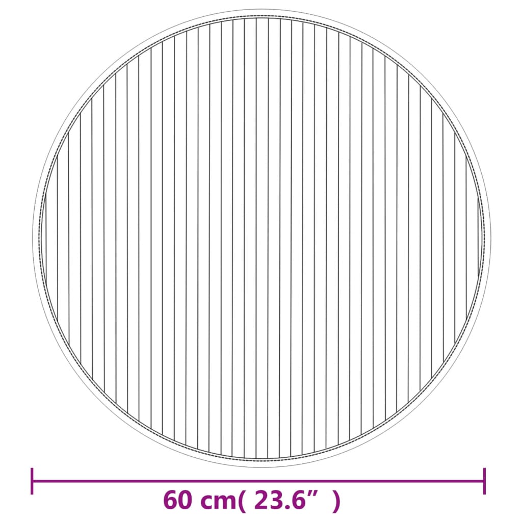 Vloerkleed rond 60 cm bamboe bruin