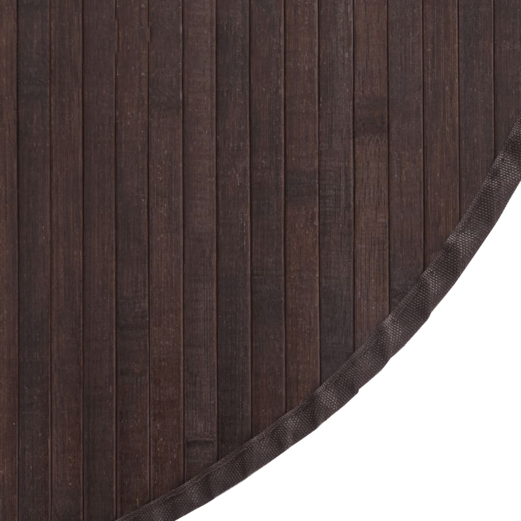 Vloerkleed rond 60 cm bamboe donkerbruin