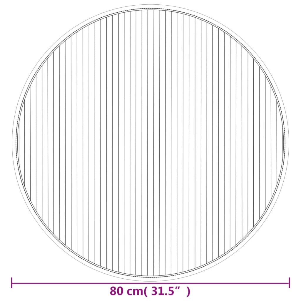 Vloerkleed rond 80 cm bamboe zwart