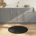 Vloerkleed rond 80 cm bamboe zwart