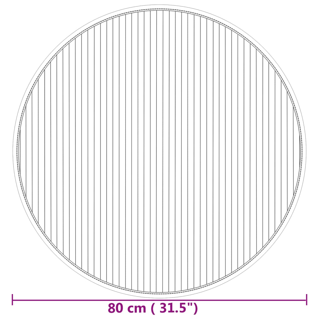 Vloerkleed rond 80 cm bamboe naturel