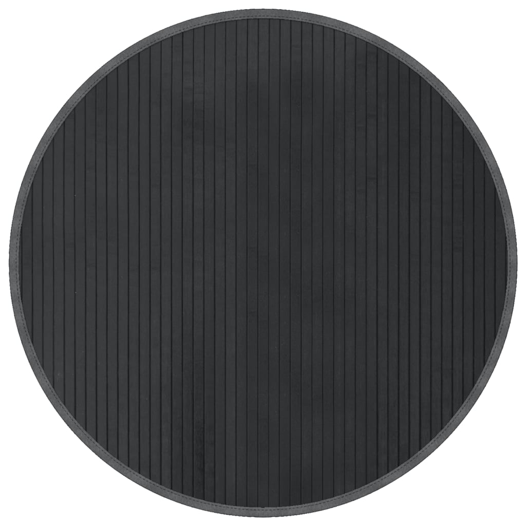 Vloerkleed rond 80 cm bamboe grijs