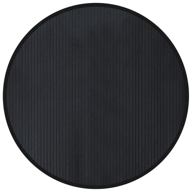 Vloerkleed rond 100 cm bamboe zwart