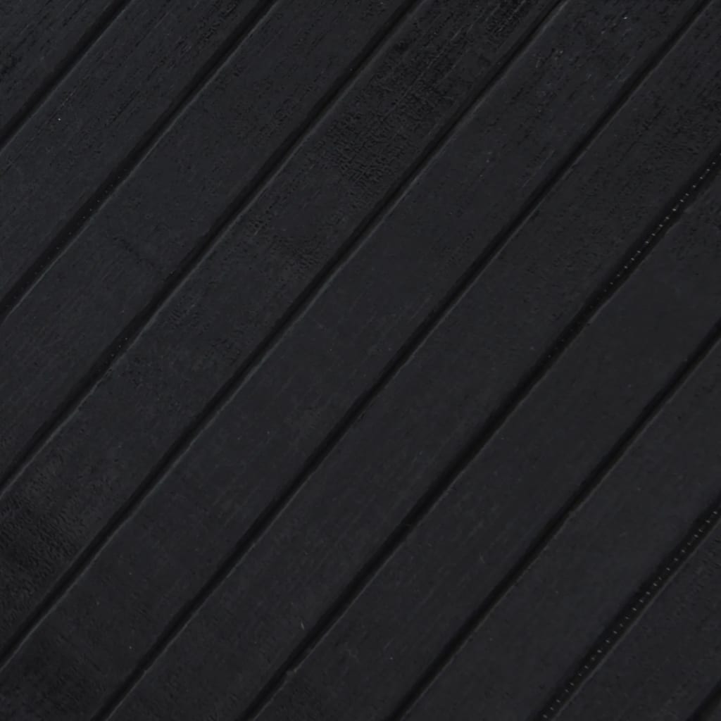 Vloerkleed rond 100 cm bamboe zwart