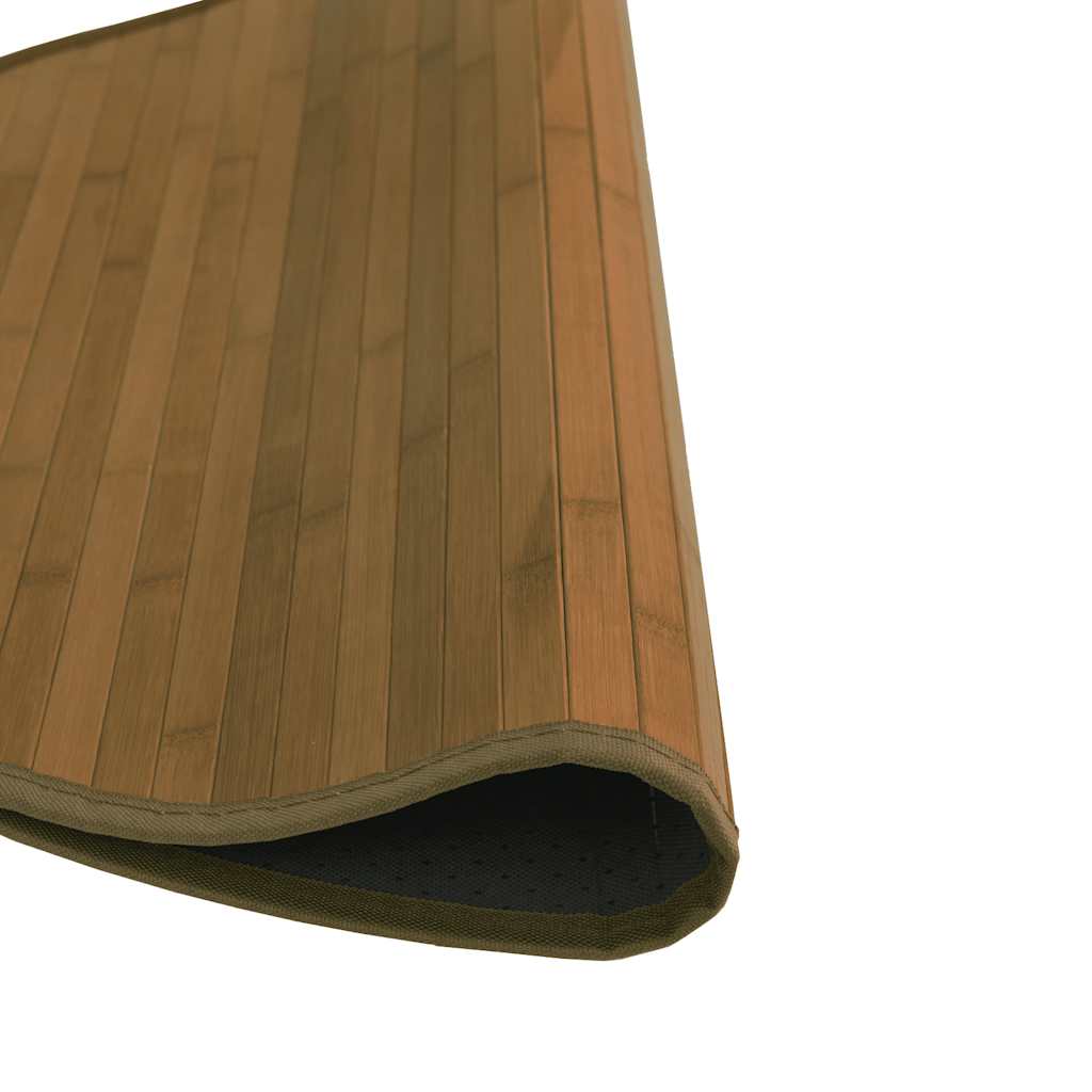 Vloerkleed rond 100 cm bamboe bruin
