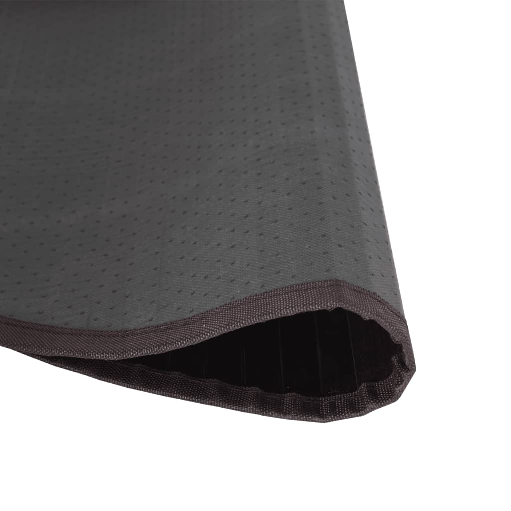 Vloerkleed rond 100 cm bamboe donkerbruin
