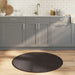Vloerkleed rond 100 cm bamboe donkerbruin