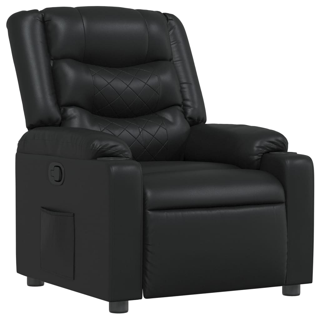 Fauteuil verstelbaar kunstleer zwart