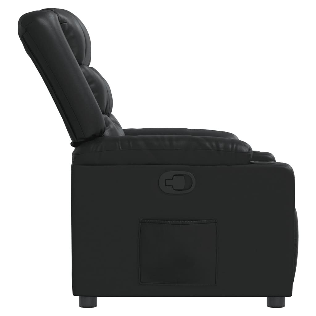 Fauteuil verstelbaar kunstleer zwart