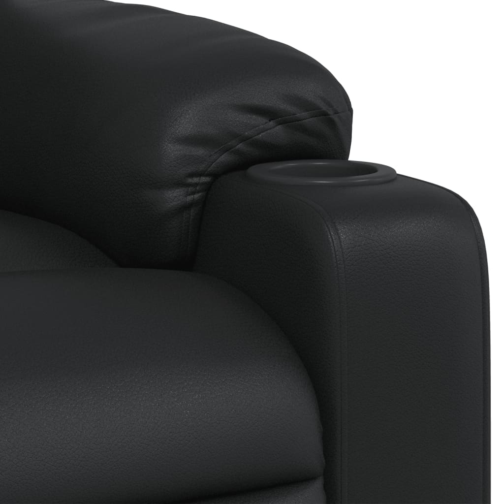 Fauteuil verstelbaar kunstleer zwart