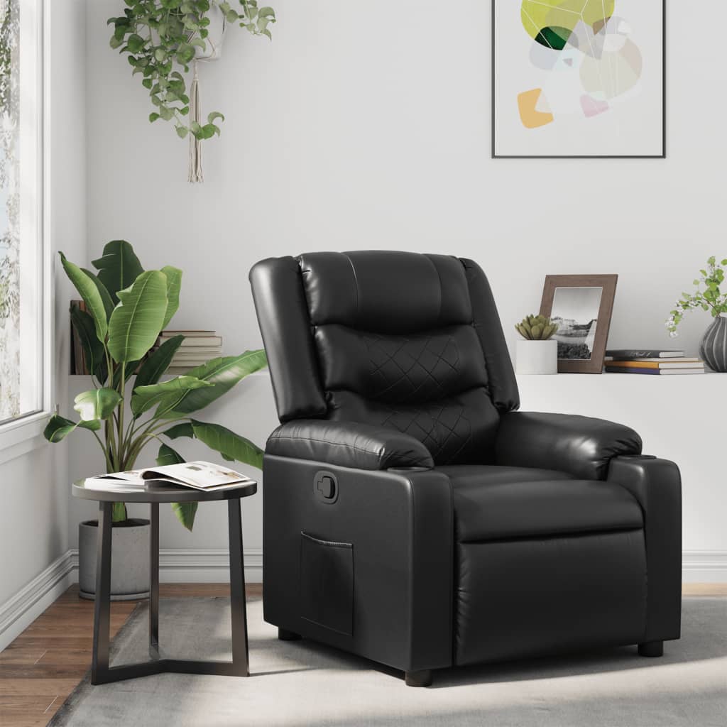 Fauteuil verstelbaar kunstleer zwart
