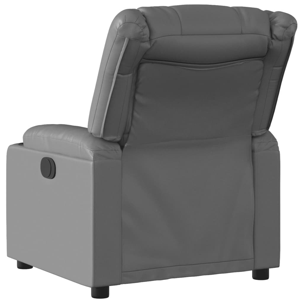 Fauteuil verstelbaar kunstleer grijs