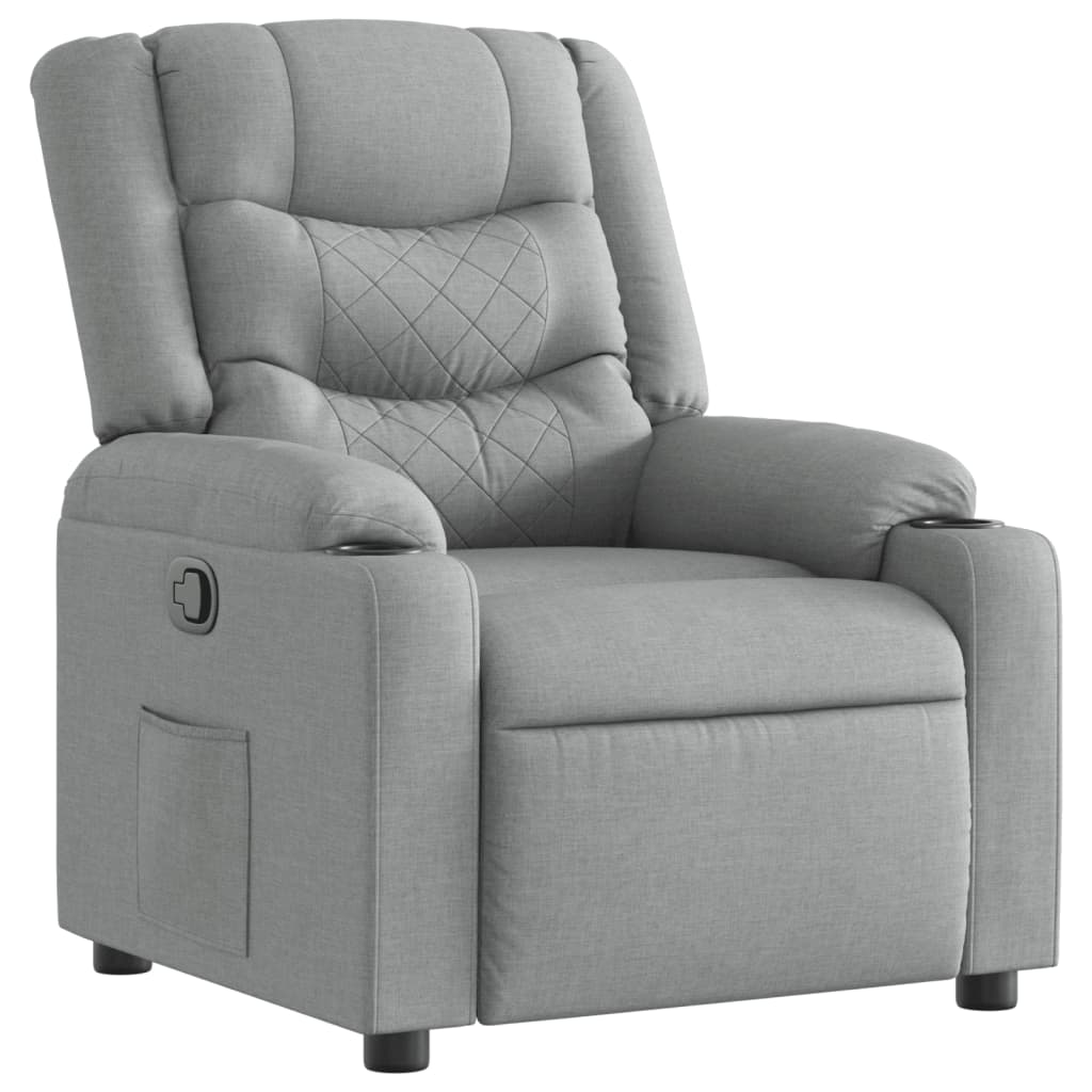 Fauteuil verstelbaar stof lichtgrijs