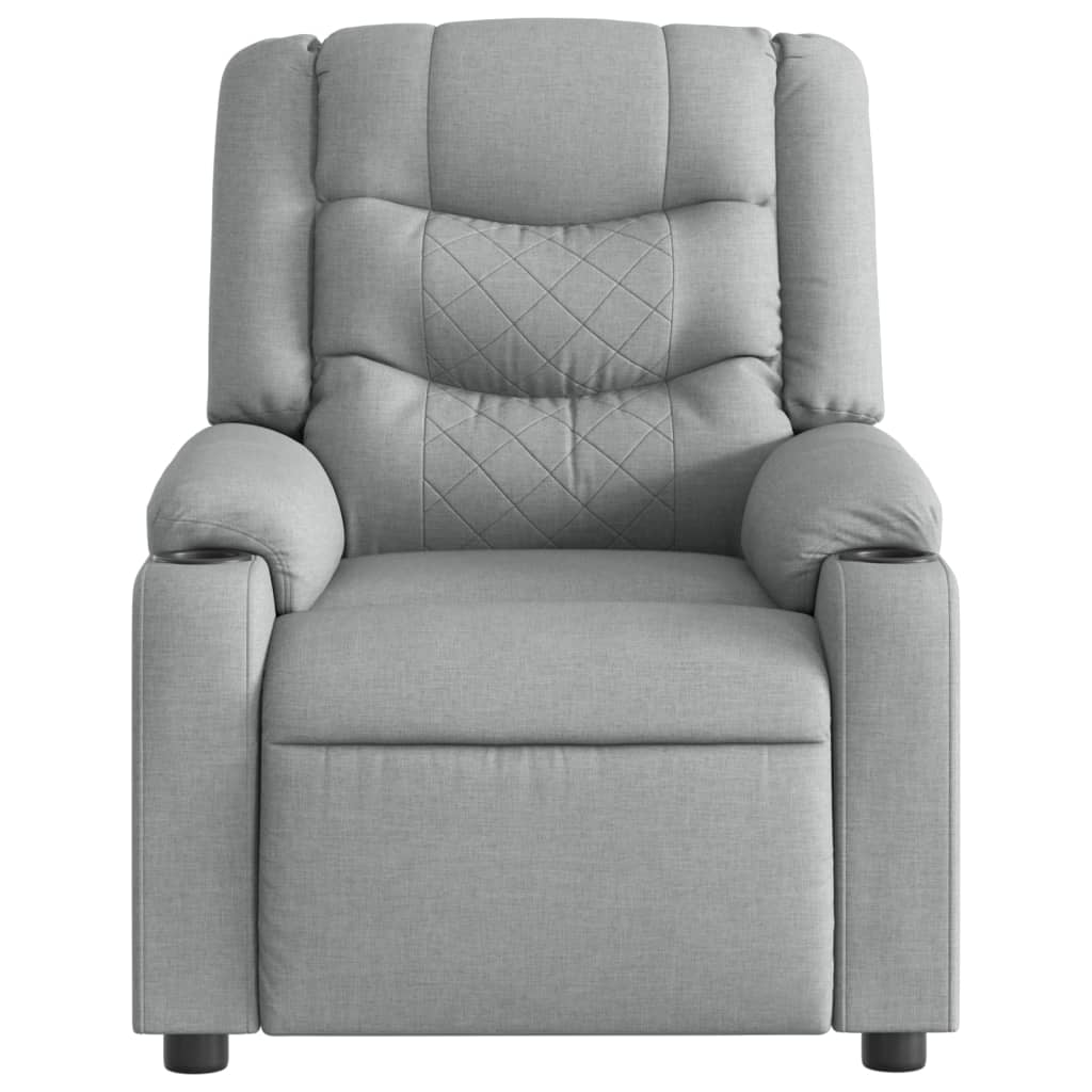 Fauteuil verstelbaar stof lichtgrijs