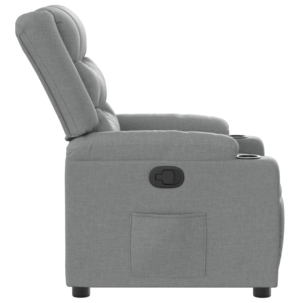 Fauteuil verstelbaar stof lichtgrijs