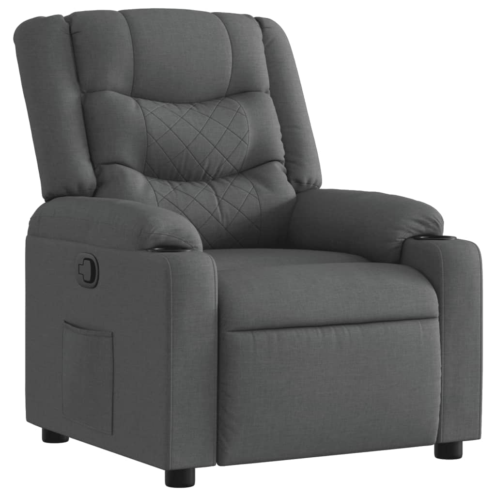 Fauteuil verstelbaar stof donkergrijs