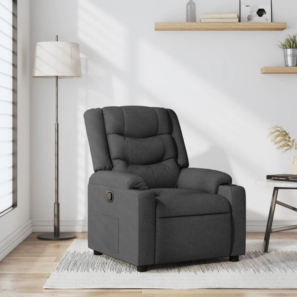 Fauteuil verstelbaar stof donkergrijs