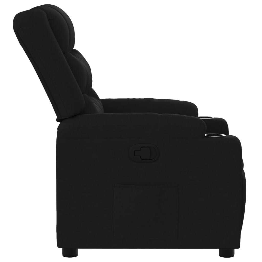 Fauteuil verstelbaar stof zwart