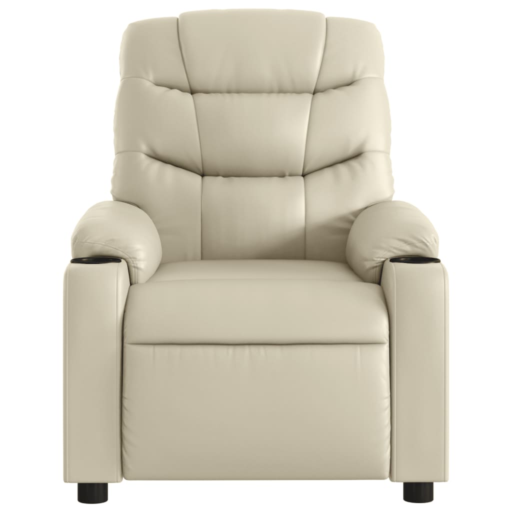 Fauteuil verstelbaar kunstleer crèmekleurig