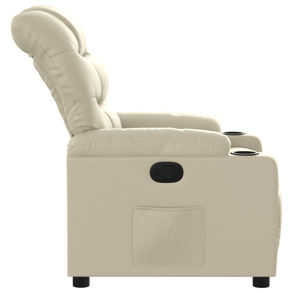 Fauteuil verstelbaar kunstleer crèmekleurig