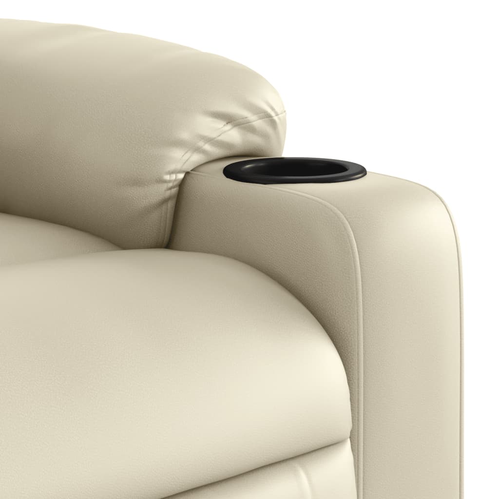 Fauteuil verstelbaar kunstleer crèmekleurig