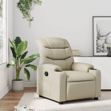 Fauteuil verstelbaar kunstleer crèmekleurig