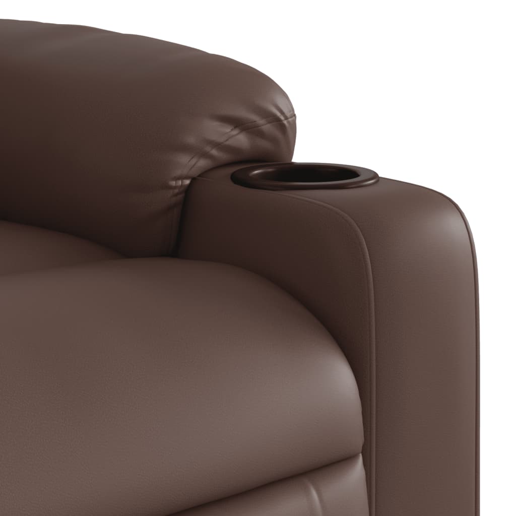 Fauteuil verstelbaar kunstleer bruin