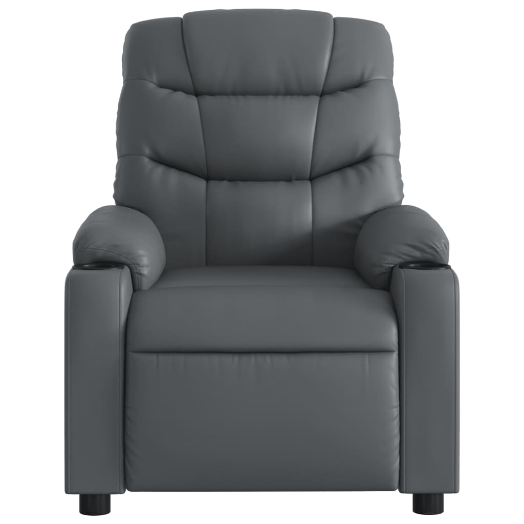 Fauteuil verstelbaar kunstleer grijs