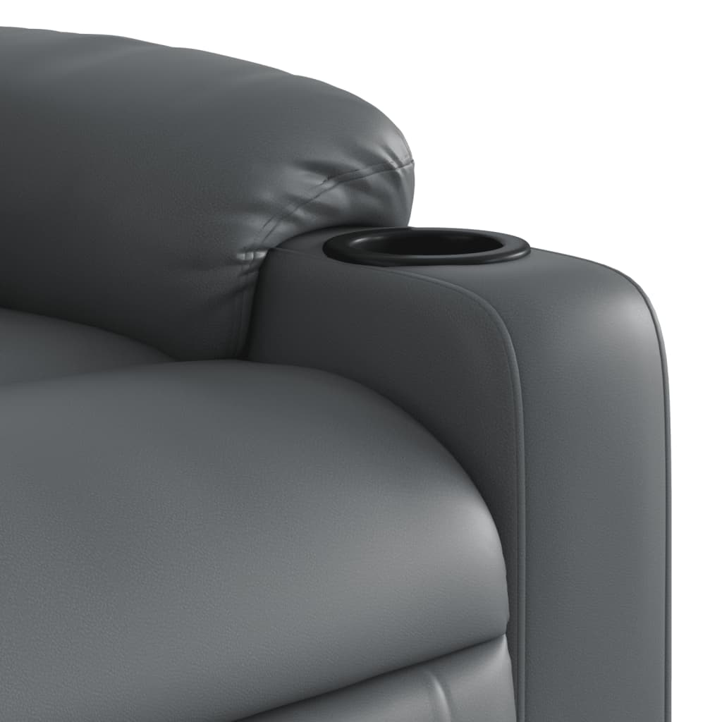 Fauteuil verstelbaar kunstleer grijs