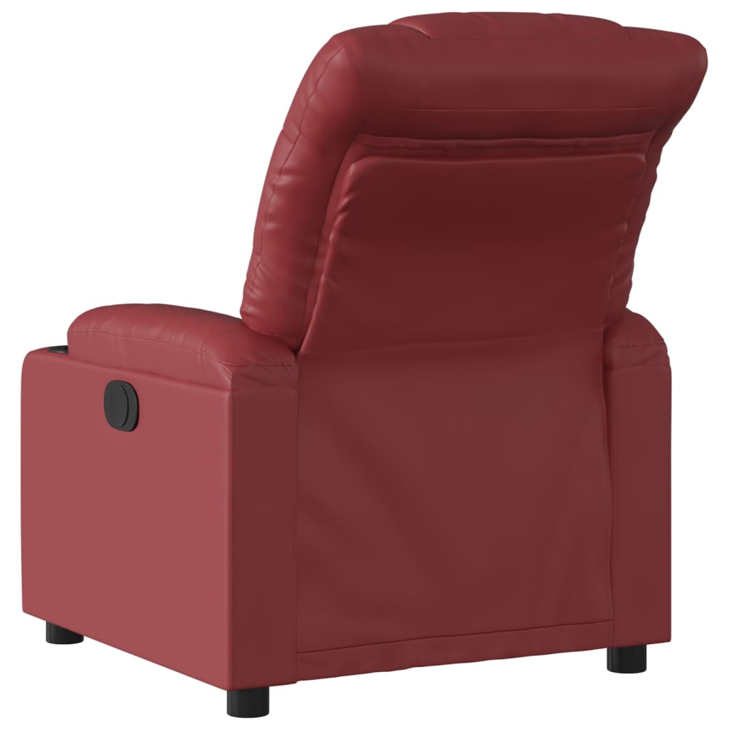 Fauteuil verstelbaar kunstleer wijnrood