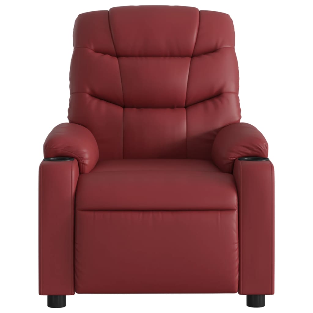 Fauteuil verstelbaar kunstleer wijnrood