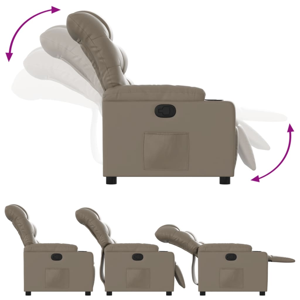Fauteuil verstelbaar kunstleer cappuccinokleurig